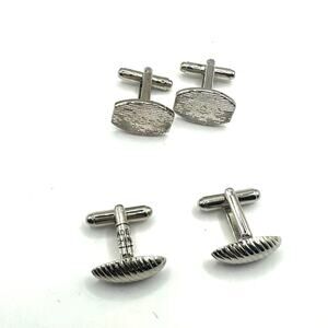 Cuff Links Silver tone Set of 2 Mens Tie Button Shirt Accessory Suit Unbranded